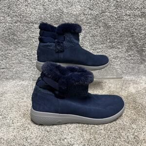 Skechers Boots Womens Size 8 Faux Fur Winter Ankle Goga Mat 144445 Warm Comfy